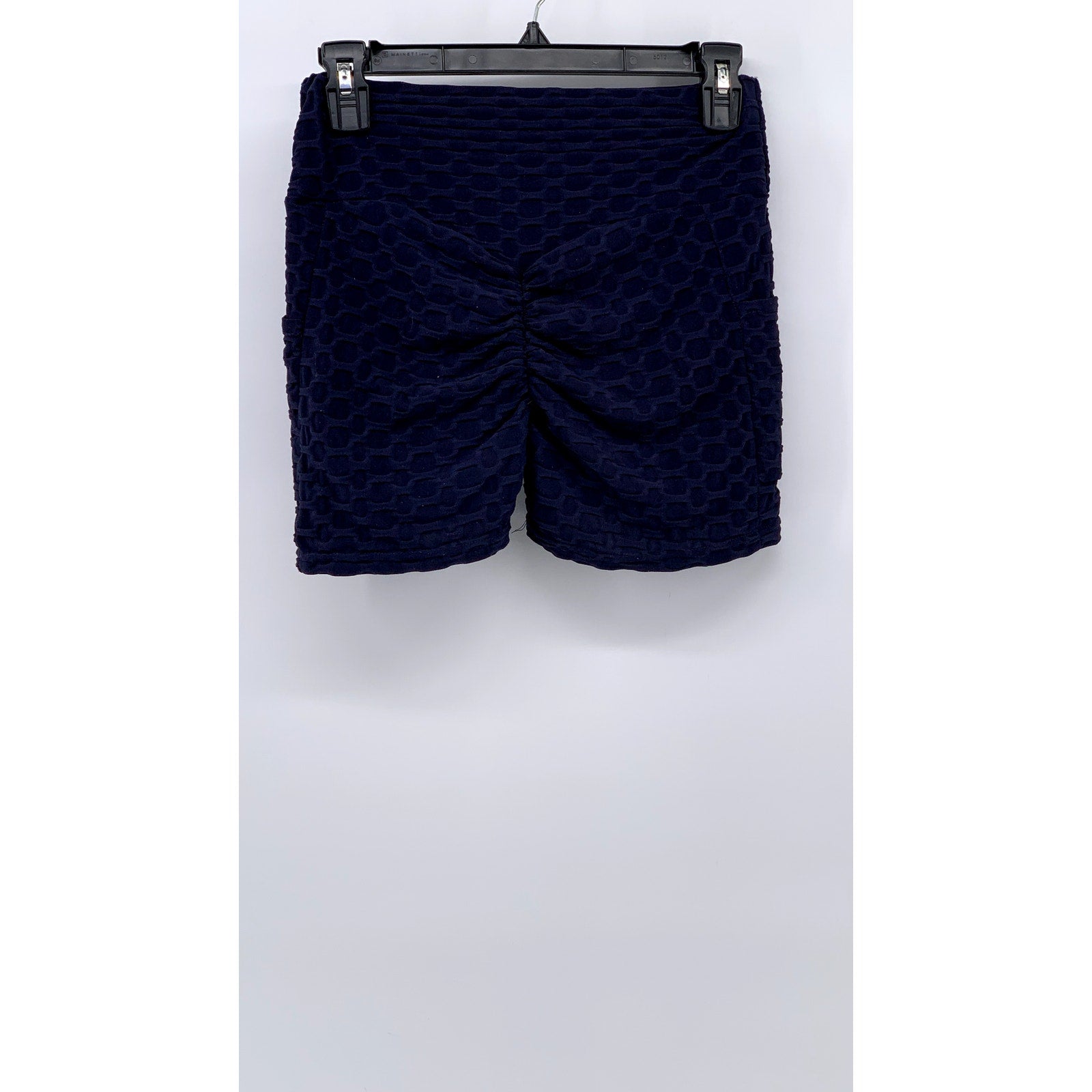 XJBOOST Women's Navy Honeycomb Textured Cinched Shorts SZ S/M