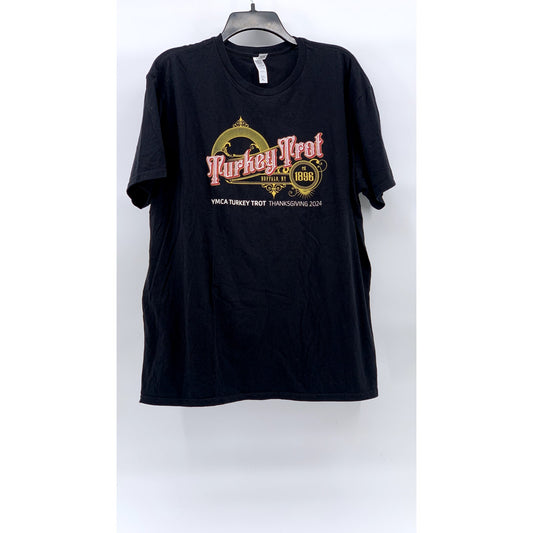 THREADFAST APPAREL Men's Black Epic Turkey Trot Graphic Crewneck T-Shirt SZ XL