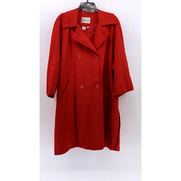 SPIEGEL Women's Vintage Red Double-Breasted Long Sleeve Trench Coat SZ 12