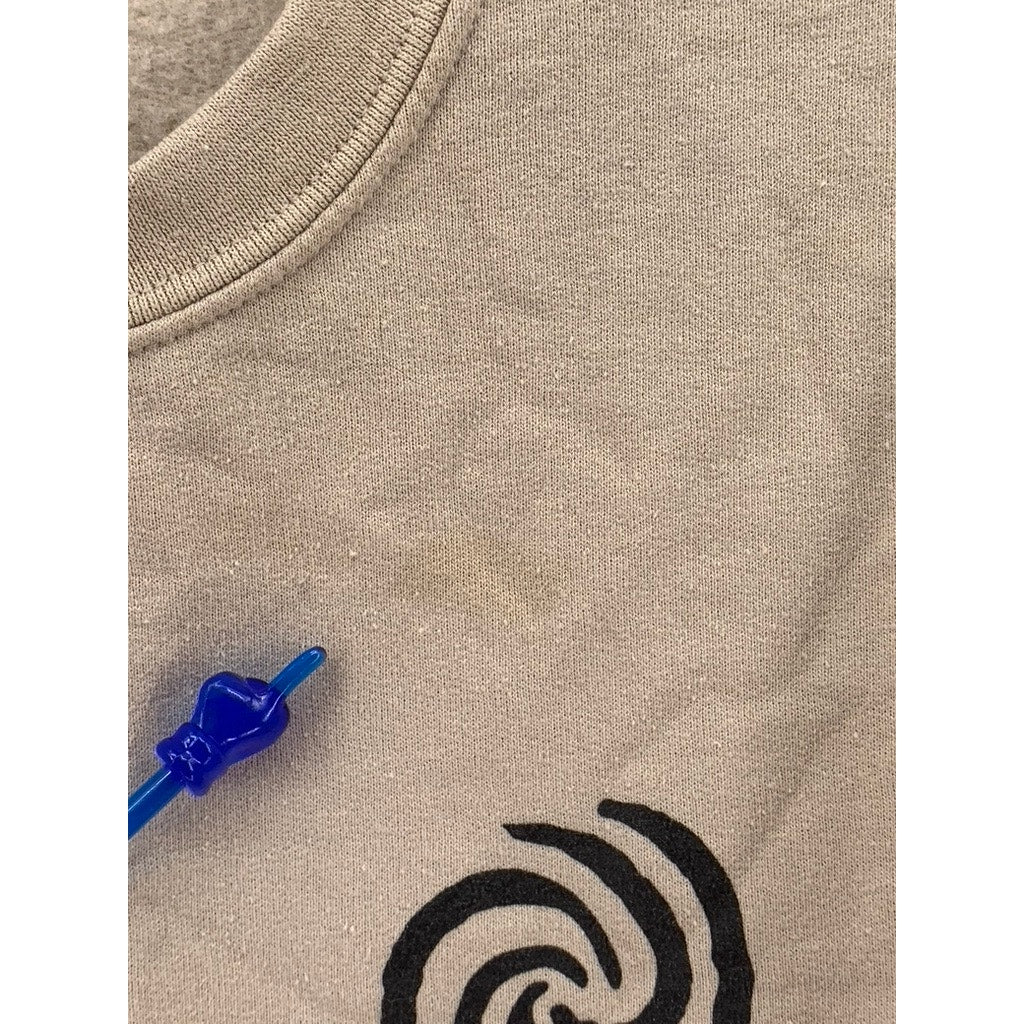 Gildan Men's Sand Crewneck Swirl Graphic Sweatshirt SZ M