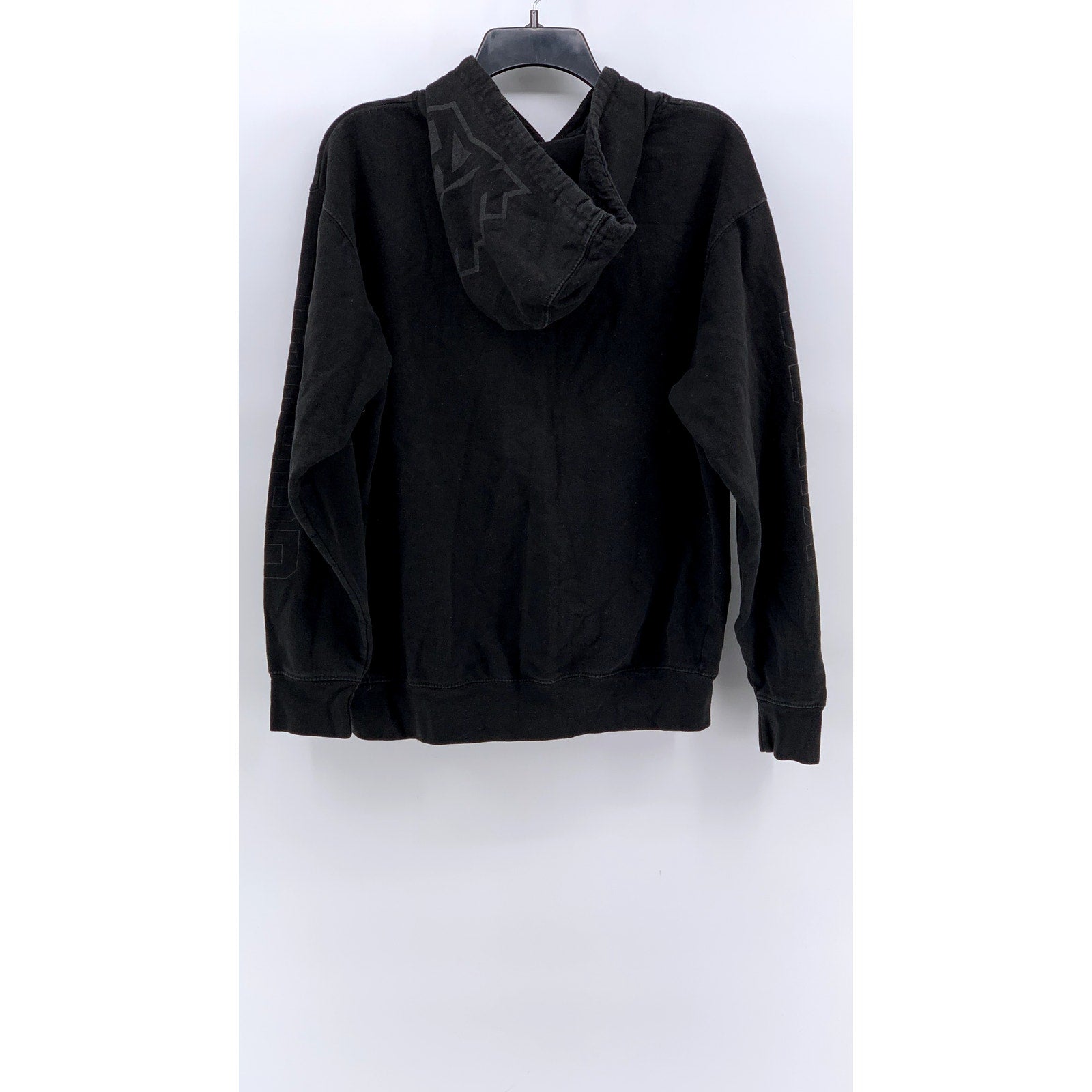 OFFICIAL Men's Washed Black Printed Casual Hoodie SZ S