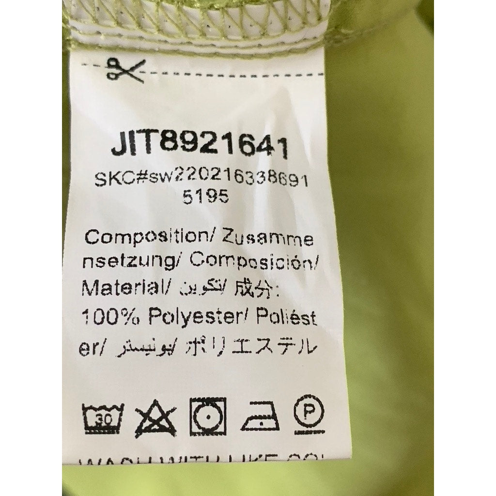 UNBRANDED Women's Lime Green Straight-Neck Spaghetti Strap Ruffle Mini Dress SZS