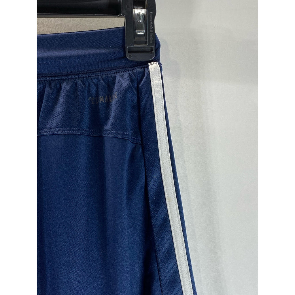 ADIDAS Men's Navy/White Climalite Three-Stripe Pull-On Active Shorts SZ L