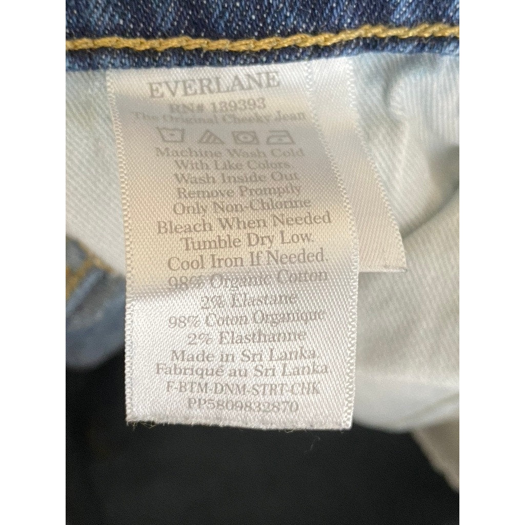 EVERLANE Women's Dark Blue High-Rise Straight-Leg The Original Cheeky Jean SZ 28