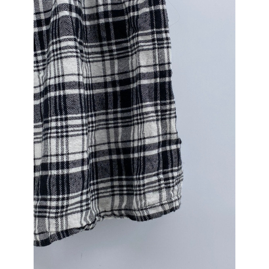FOREVER 21 Women's Black-White Plaid A-Line Mini Skirt SZ S