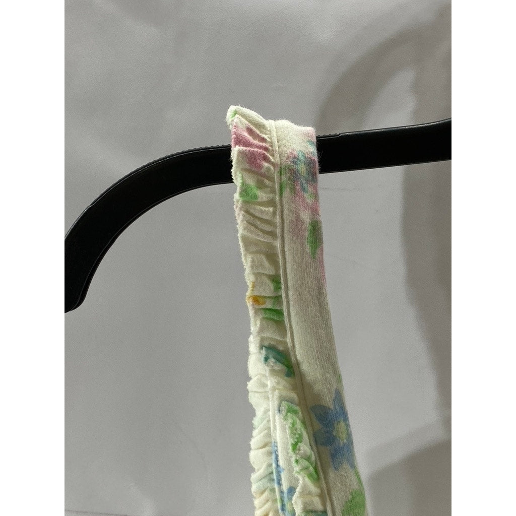SINCERELY JULES X BANDIER Women's White-Yellow Floral Ruffle-Sleeve Bralette SZM