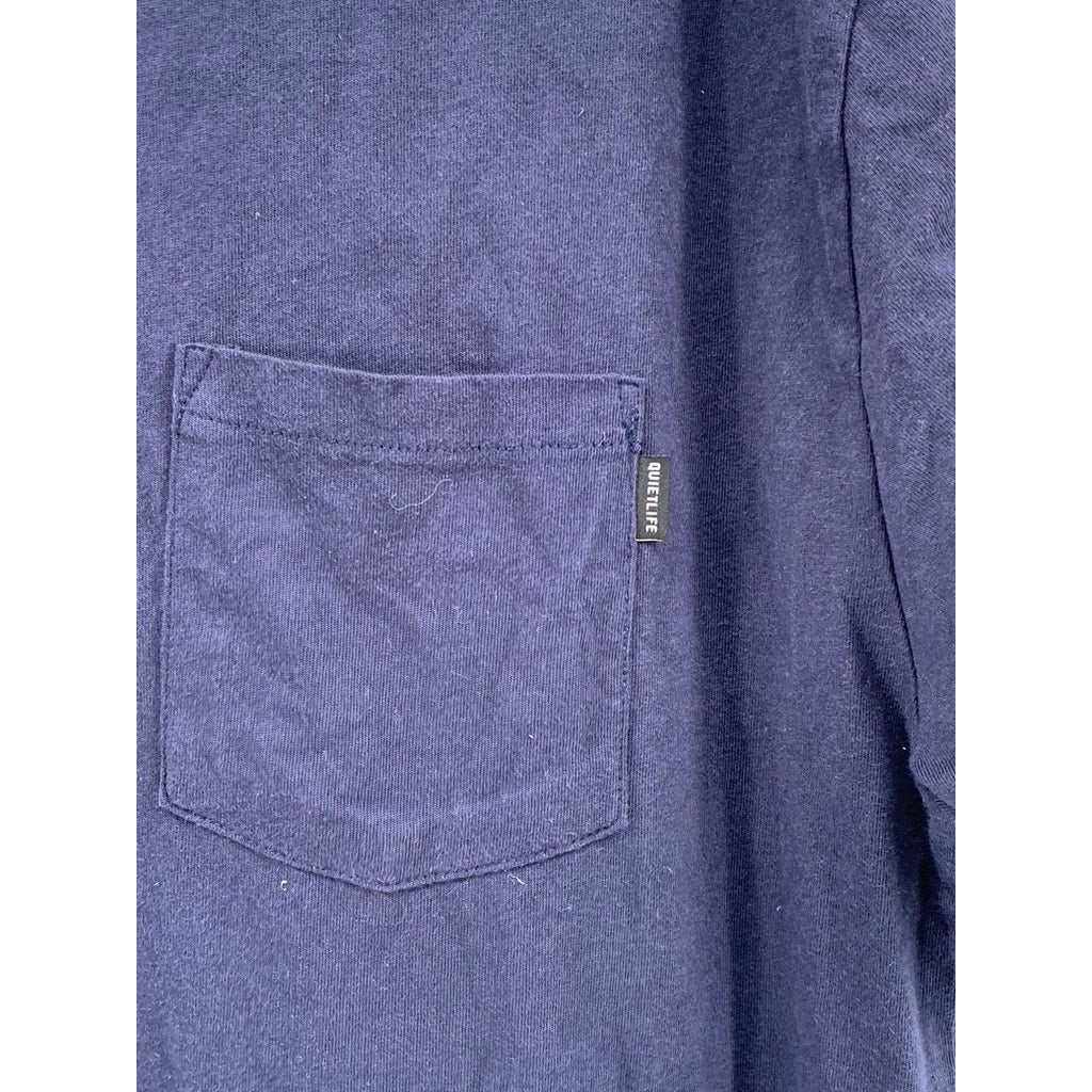 THE QUIET LIFE Men's Navy Logo Crewneck Short Sleeve Casual T-Shirt SZ L
