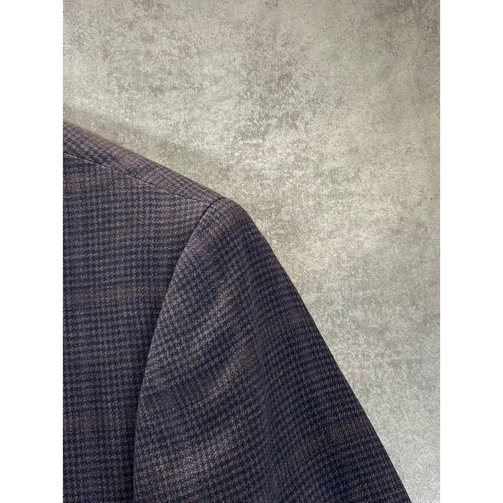 JOSEPH & FEISS GOLD Men's Grey Plaid Classic-Fit Wool Sport Coat SZ 50R