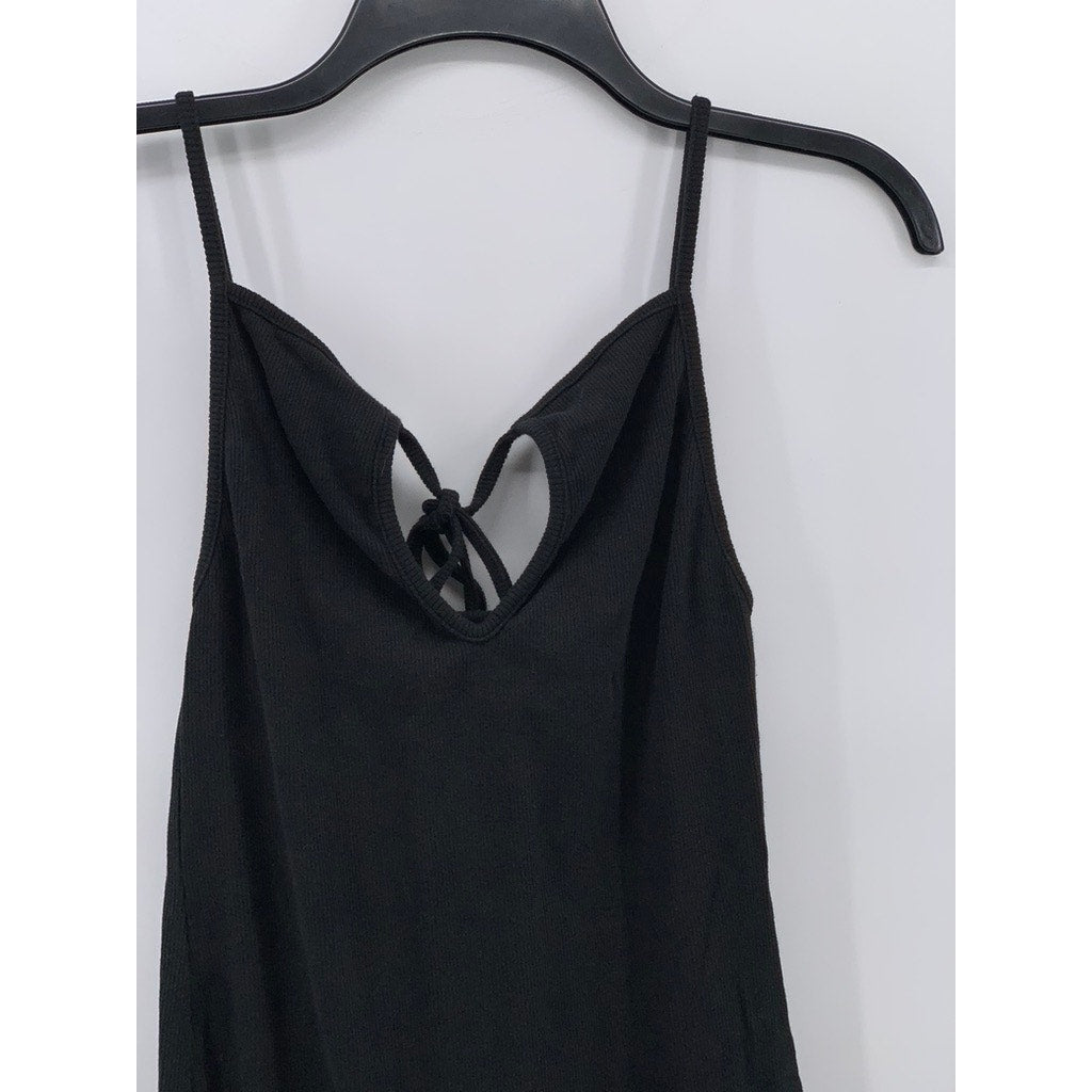 ZARA Women's Black Cutout Tie-Front Spaghetti Strap Casual Knee Length Dress SZM
