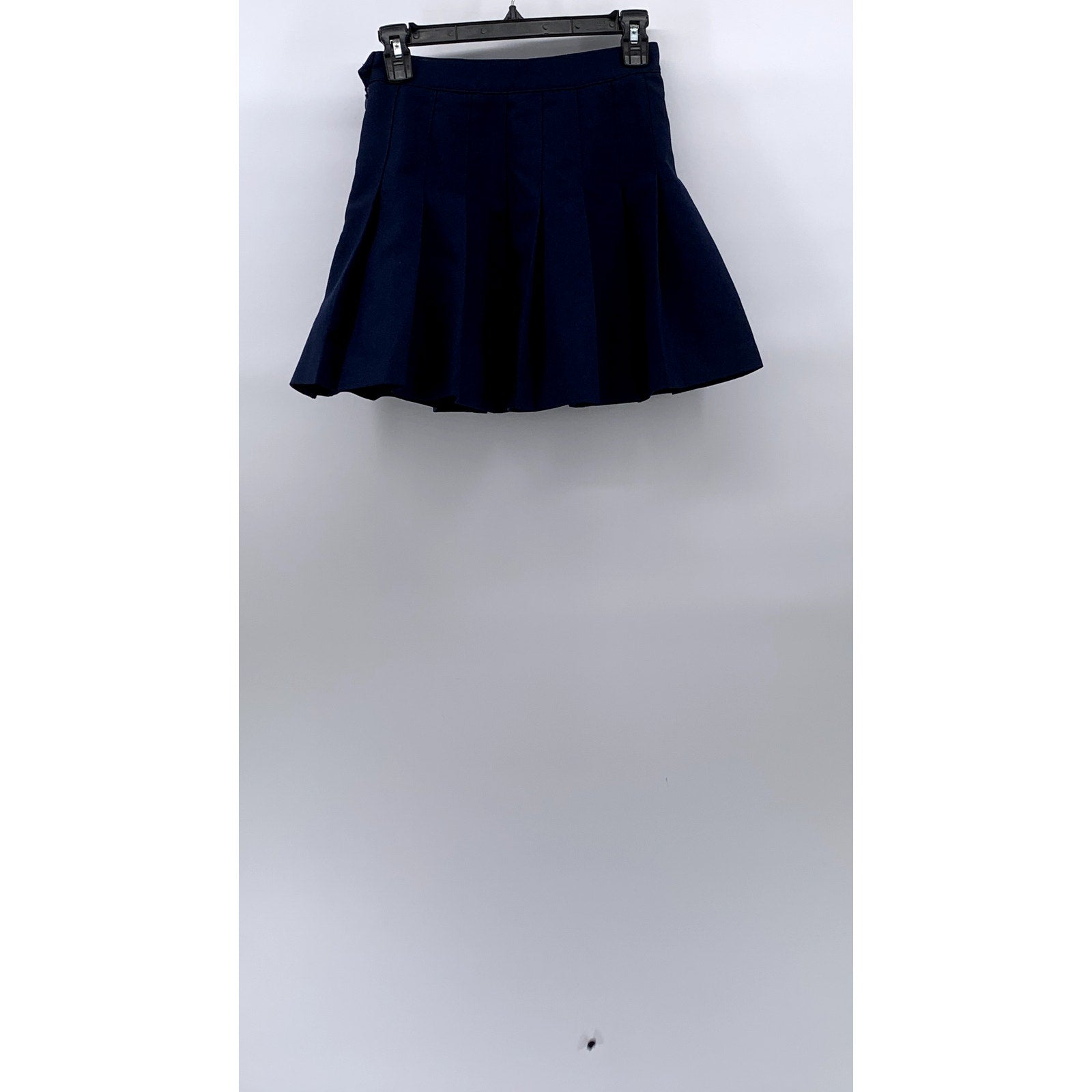 UNBRANDED Women's Navy Blue Pleated Side-Zip A-Line Mini Skirt SZ S
