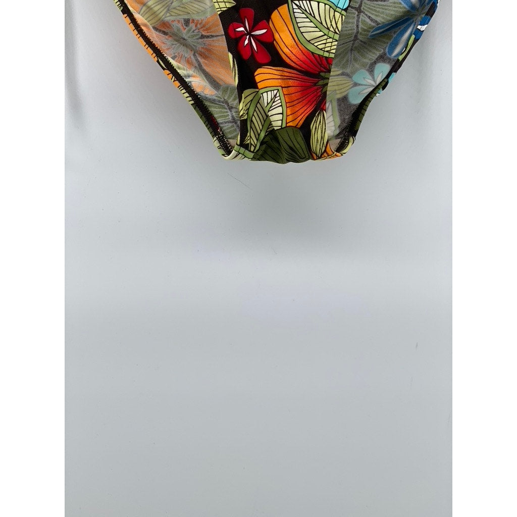 BALTEX Women’s Black Floral Rope Side-Tie Bikini Bottom SZ 6