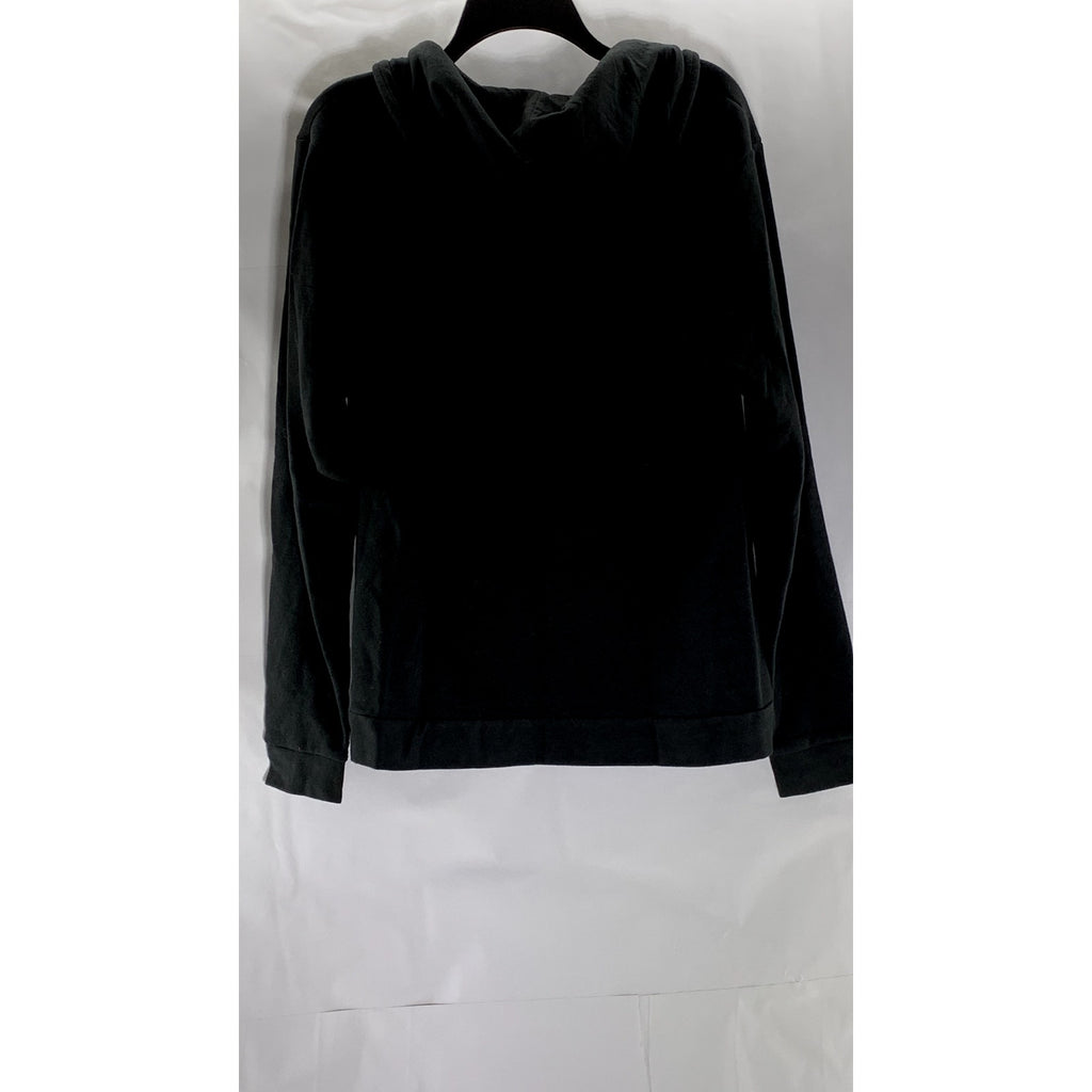 NEXTLEVEL APPAREL Men's Black/Red Custom Embroidered Logo Zip-Up Sweater SZ M