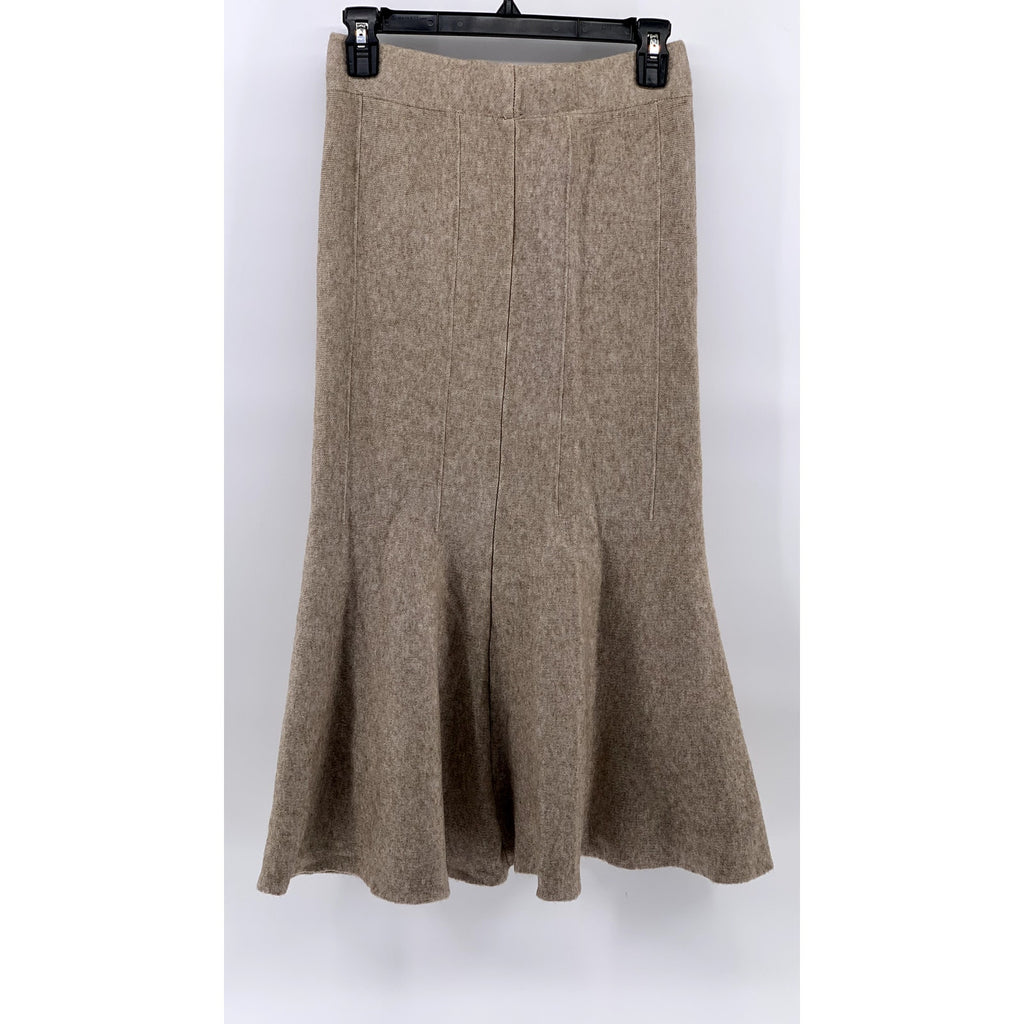 UNBRANDED Women's Tan Knit Midi Skirt SZ S