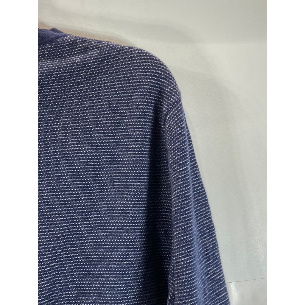 J.CREW Men's Navy Birdseye Stitch Crewneck Cotton-Cashmere Pique Sweater SZ M