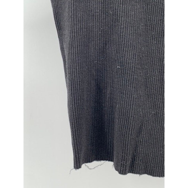 ZARA Women's Black Ribbed Scoop-Neck Raw-Trim Sleeveless Cropped Top SZ S