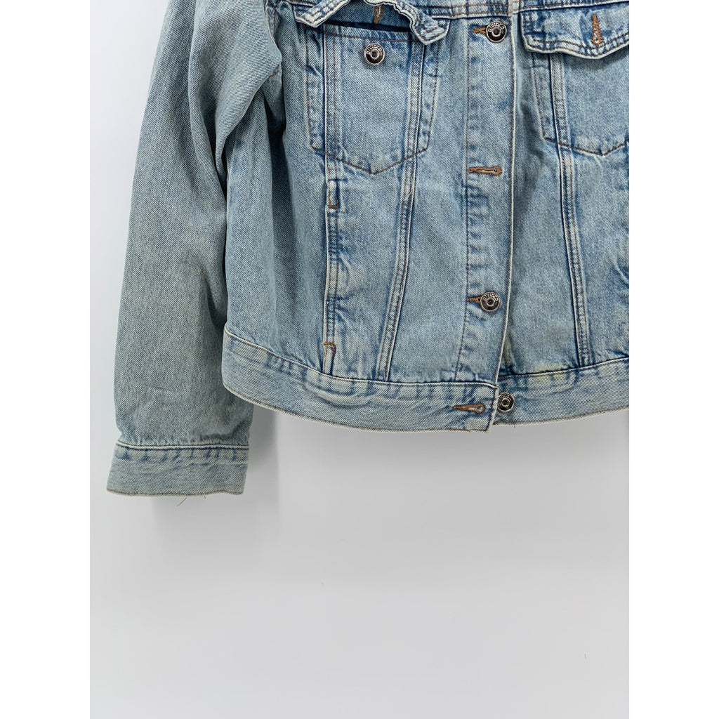 DIVIDED By H&M Women's Blue Denim Button-Up Long Sleeve Jean Jacket SZ M
