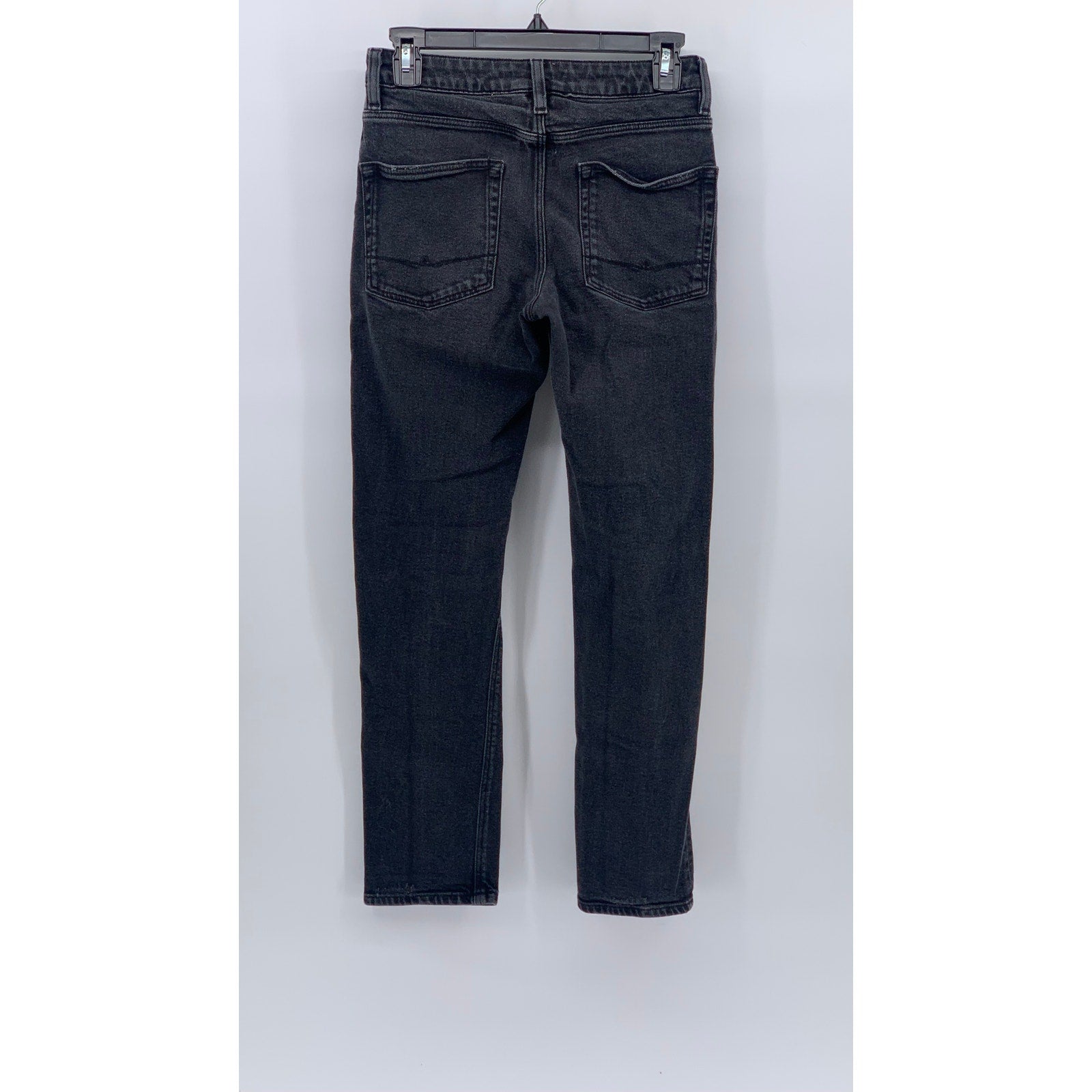 ASOS Women's Black Denim Distressed High-Rise Slim-Leg Regular-Fit Jeans SZ 28
