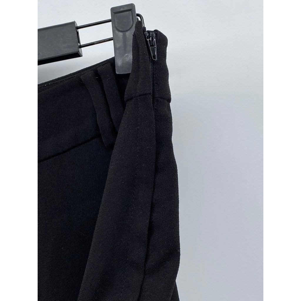 H&M Women's Black Solid Wide-Leg Relaxed-Fit Side-Zipper Dress Pants SZ 6