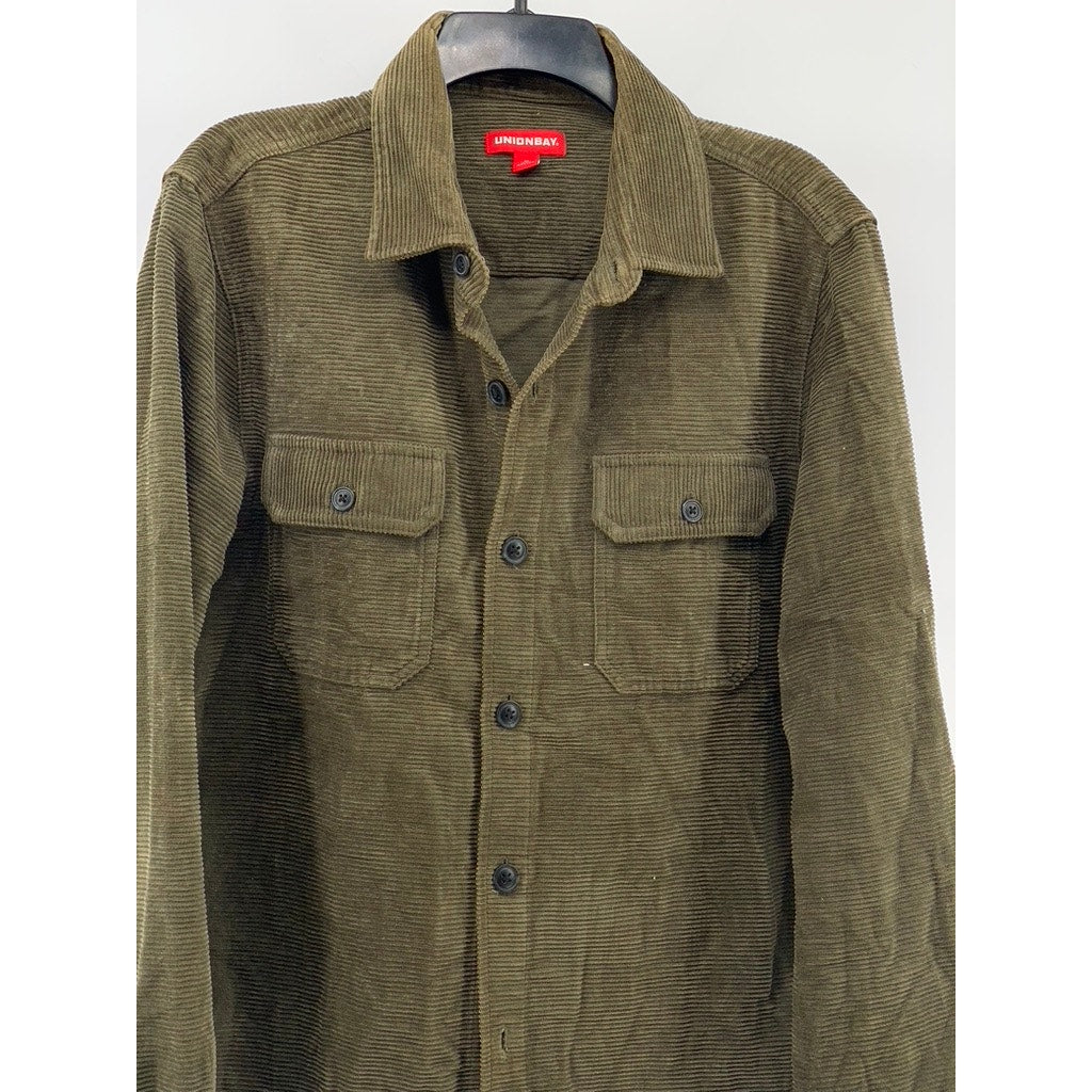 UNION BAY Men's Hunter Green Button Front Corduroy Cotton Shacket SZ M