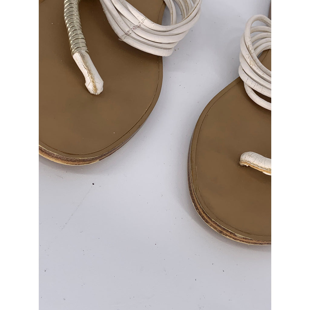 ALDO Women's White Slip-On Thong Sandals SZ 7.5