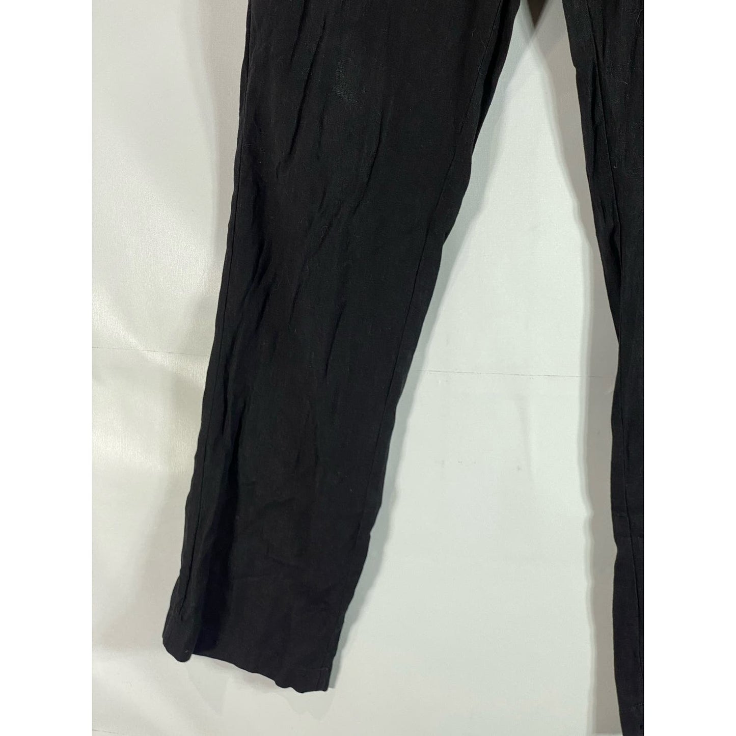 JACHS NEW YORK Men's Black Relaxed-Fit Linen-Blend Bowie Chino Pant SZ 36