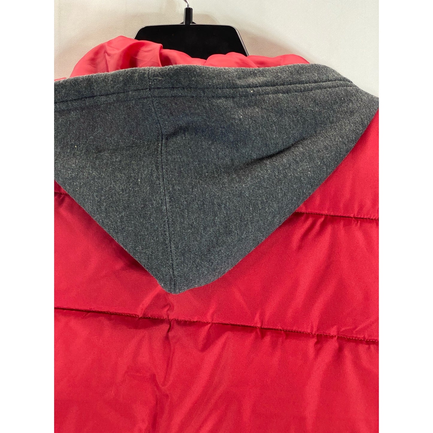 NIKE JORDAN Kid's Red/Gray Sherpa Two-Fer Hooded Zip-Up Puffer Jacket SZ XL