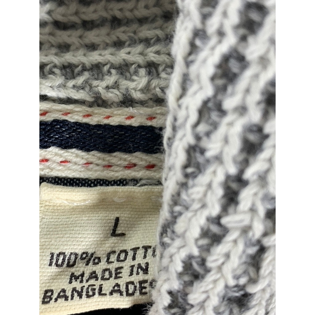 WEATHERPROOF VINTAGE Men's Tan/Gray Cowl-Neck Knit Pullover Sweater SZ L