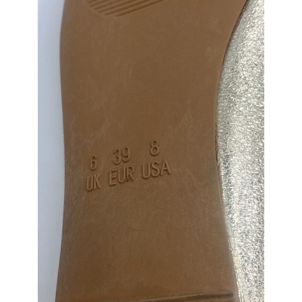 PRIMARK Women's Gold Metallic Round-Toe Slip-On Ballet Flats SZ 8