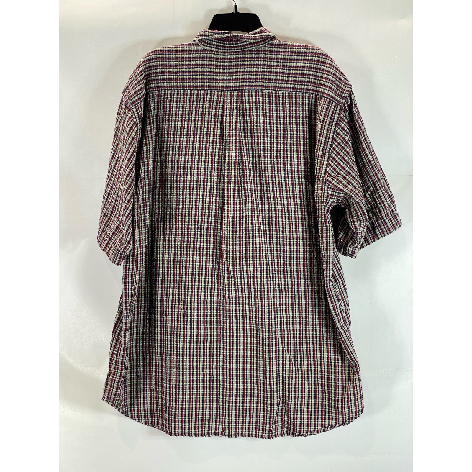 AMERICAN EAGLE OUTFITTERS Men's Red/Blue Mini Check Vintage Button-Up Shirt SZ L