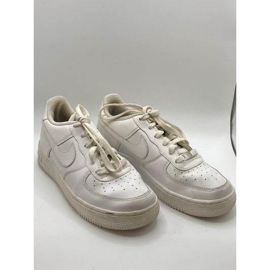 NIKE Kids White Air Force 1 LE Perforated Round-Toe Lace-Up Sneakers SZ 6Y