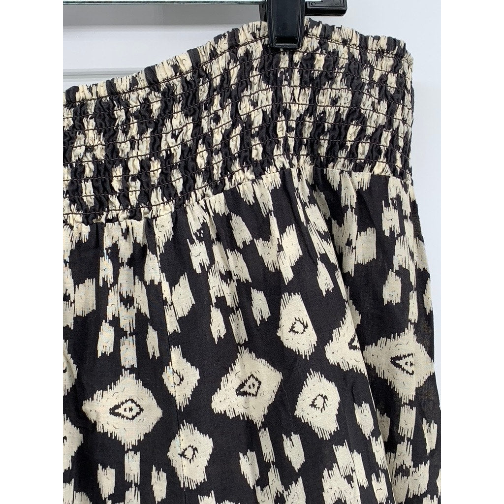 STYLE & CO Women's Plus Black-Beige Printed Beaded Skirt SZ 2X