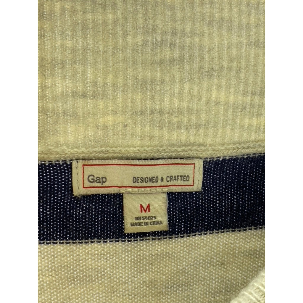 GAP Women's Navy Uniform Bella Striped Boatneck Log Sleeve Pullover Sweater SZ M