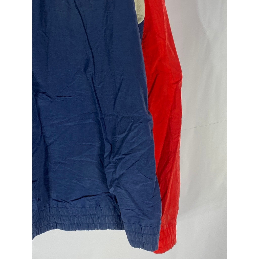 STARTER Men's Vintage Blue-Red Atlanta Braves Zip-Up Windbreaker Jacket SZ XL