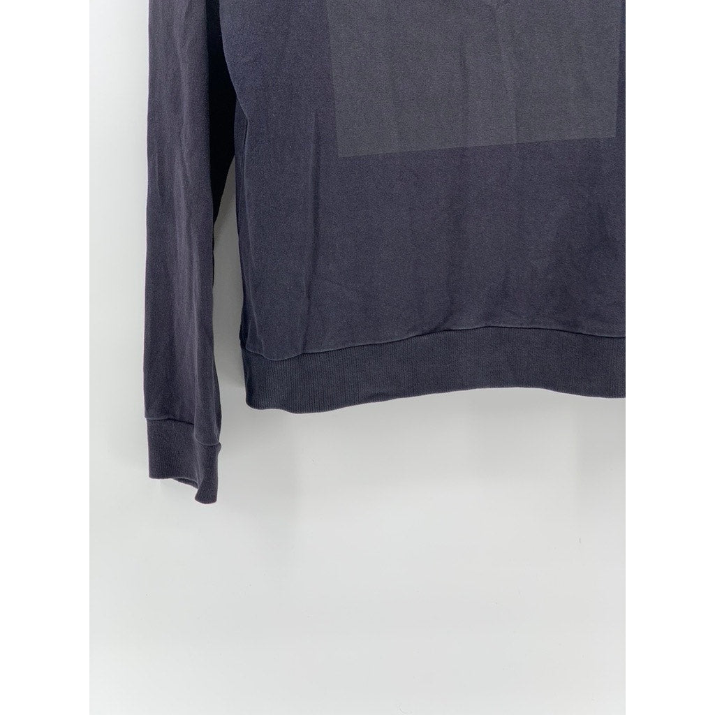 COS Men's Blue Square Graphic Crewneck Long Sleeve Knit Casual Sweatshirt SZ S