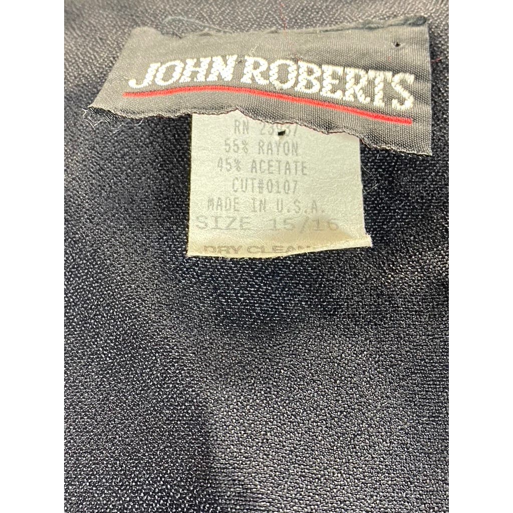 JOHN ROBERTS Women's Black Midi Vintage 80's 3 Button Trench Dress SZ 15/16