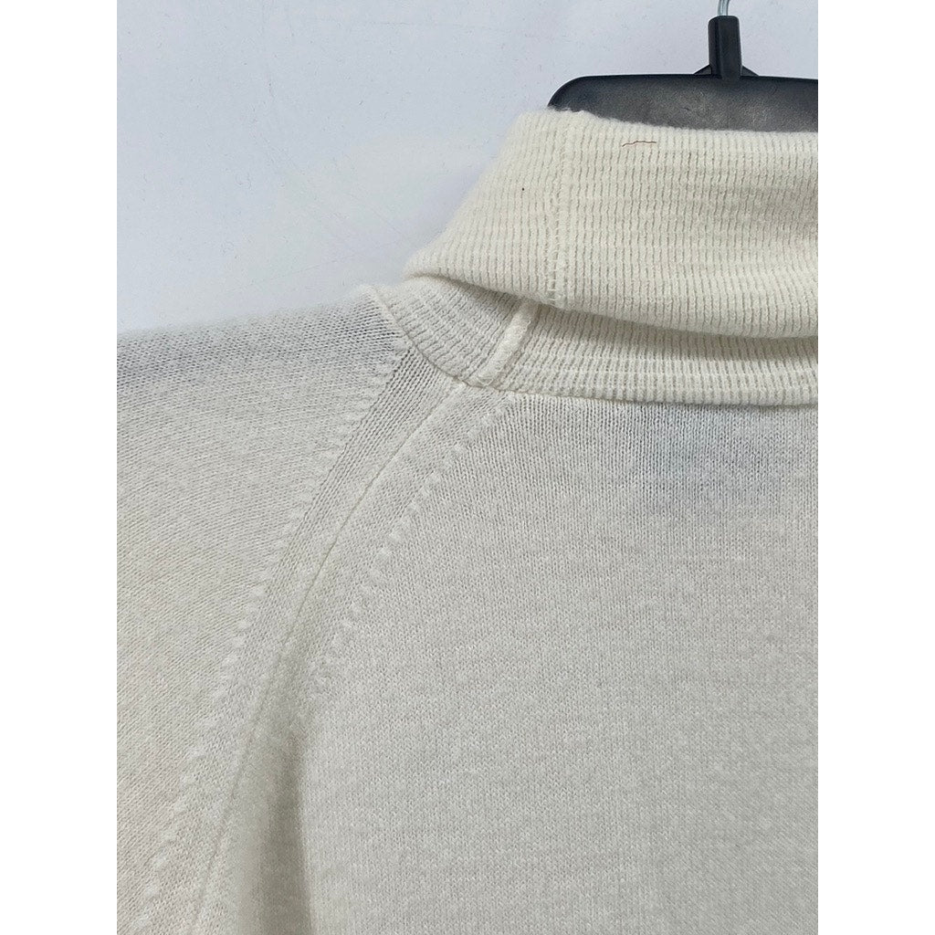 DESIGNERS ORIGINALS Women's Cream Luxelon Turtleneck Long Sleeve Sweater SZ M