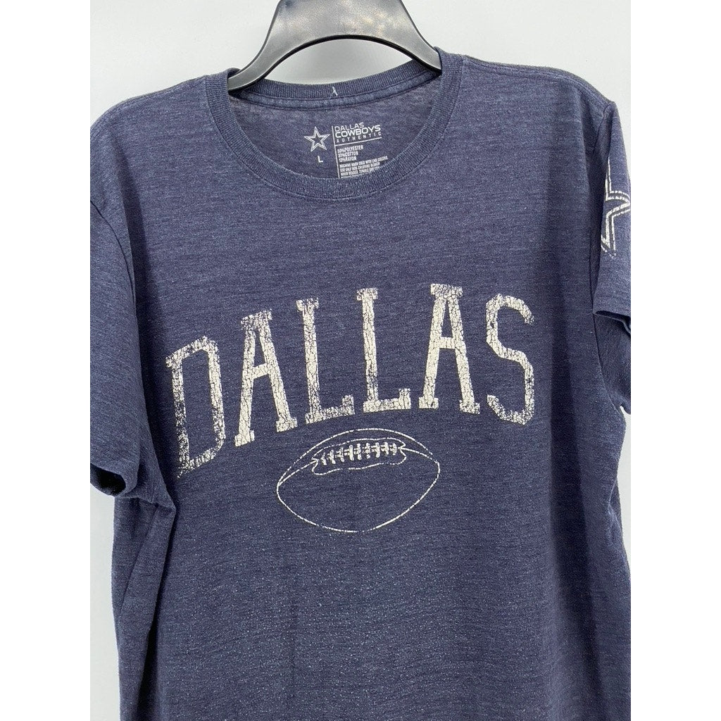 DALLAS COWBOYS Men’s Navy Heather Blue Crewneck Graphic NFL Team T-Shirt SZ L