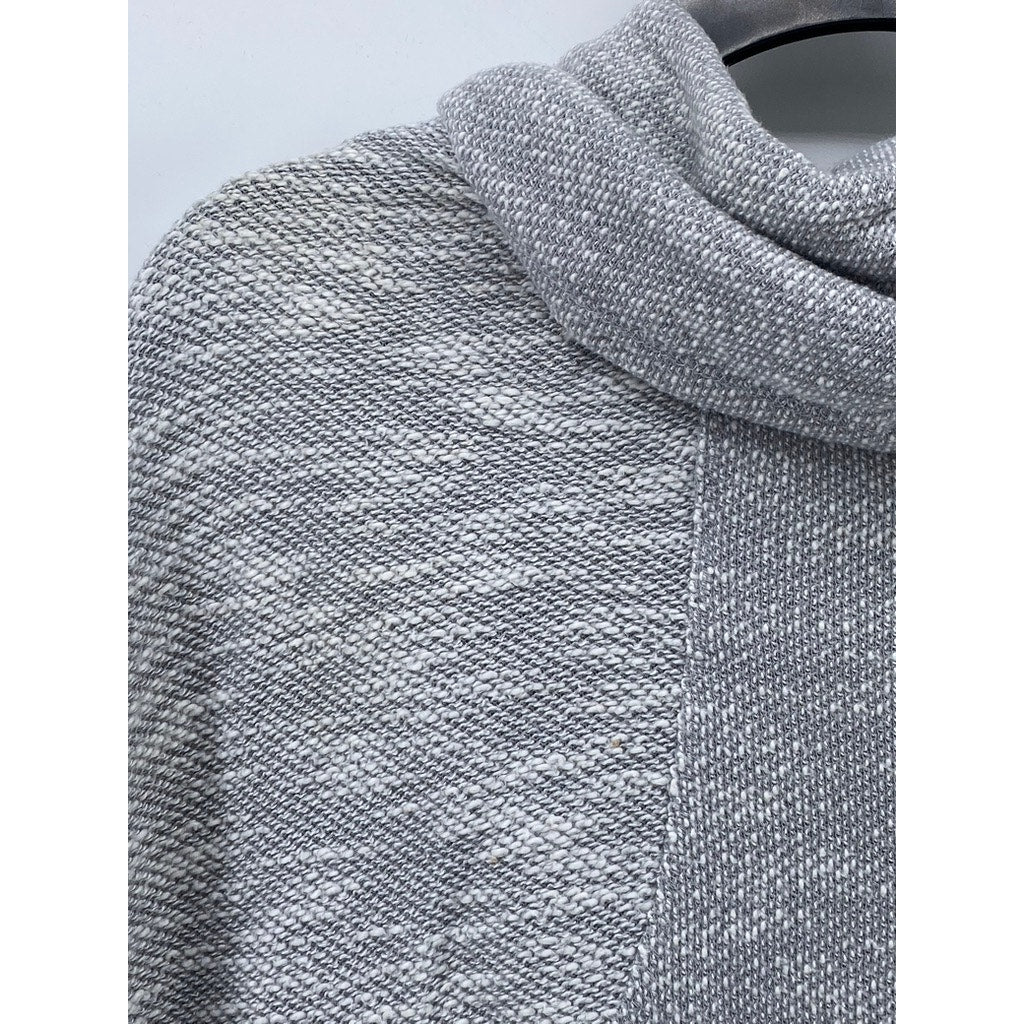 CALVIN KLEIN Women's Gray Cowl-Neck Tulip-Hem Long Sleeve Knit Sweater SZ M