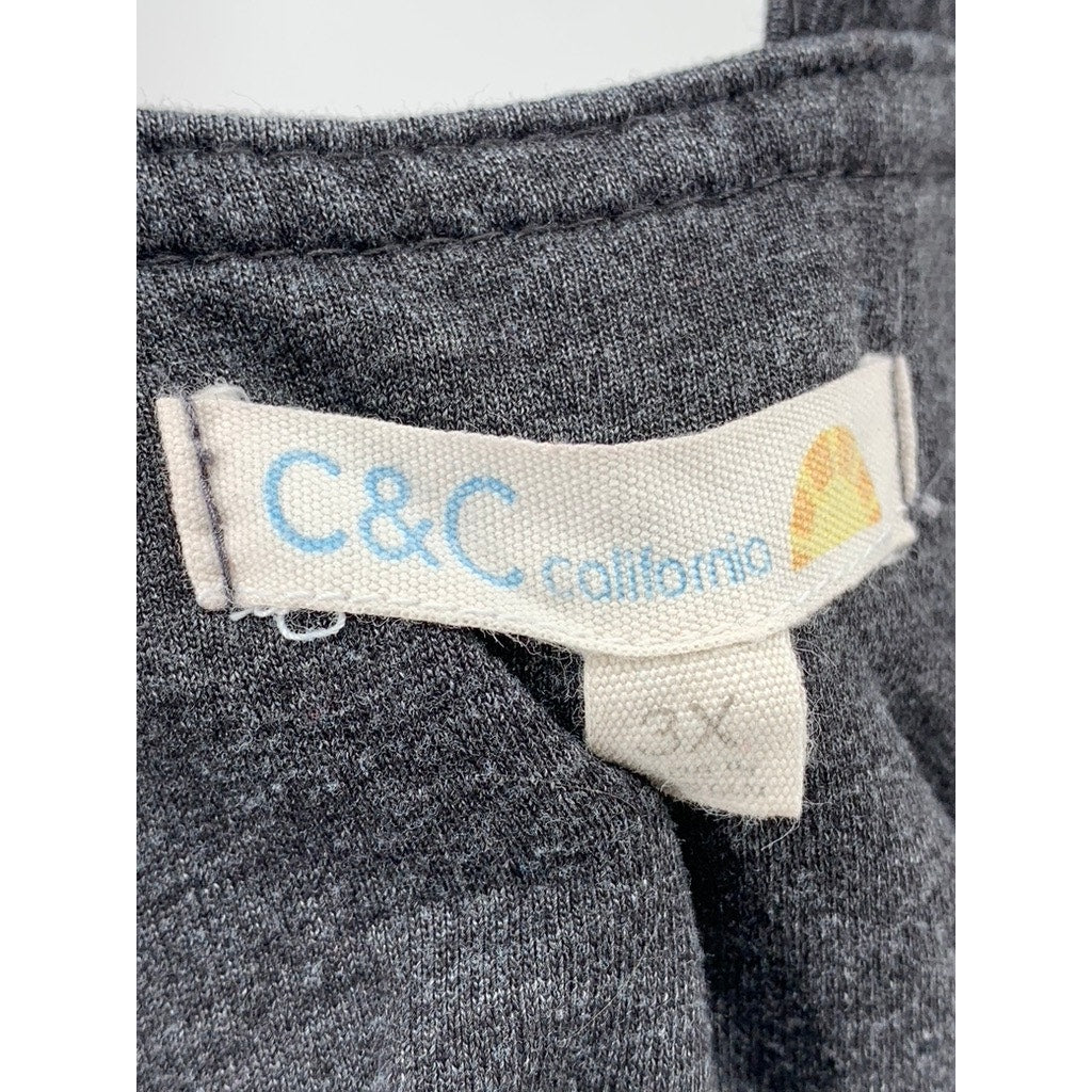 C&C CALIFORNIA Women's Plus Washed Black One-Piece Jumpsuit SZ 3X