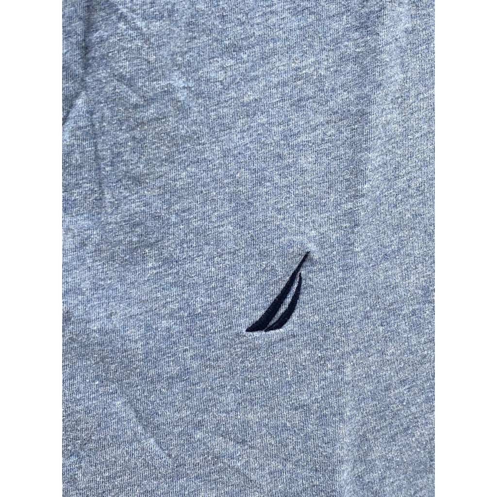 NAUTICA Men's Blue Heathered Crewneck Short Sleeve Casual T-Shirt SZ M