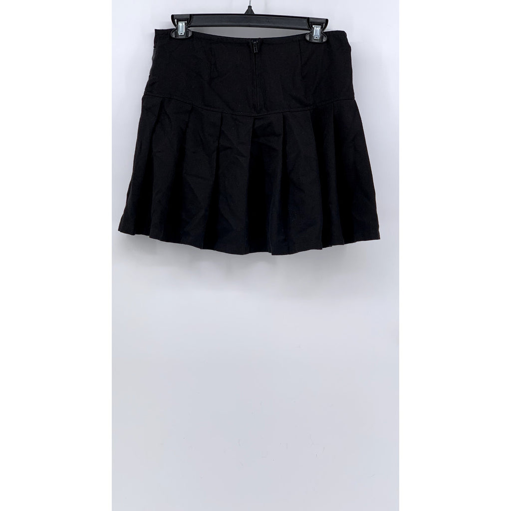 ROYAL BONES Women's Black Tripp Chain Pleated Grunge Mini Skirt SZ M