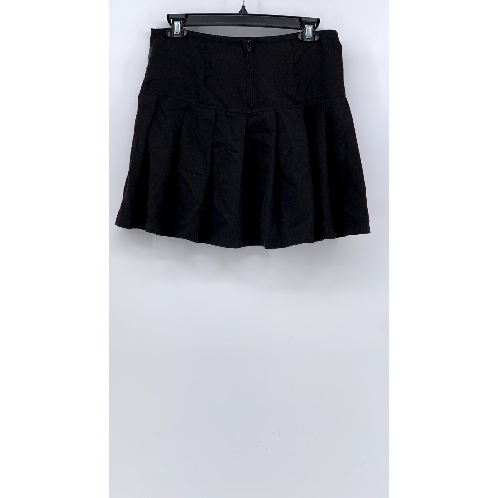 ROYAL BONES Women's Black Tripp Chain Pleated Grunge Mini Skirt SZ M