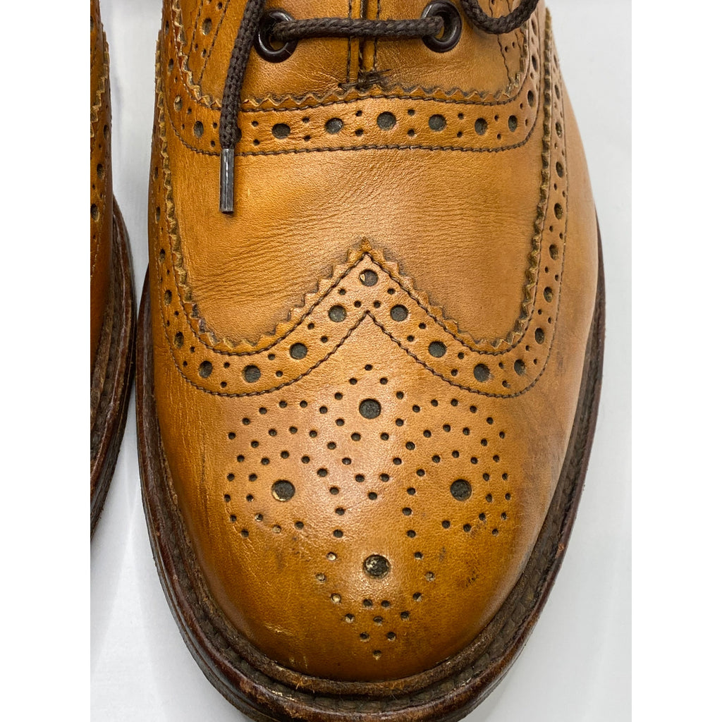 LOAKE 1880 Men's Brown Leather Ashby Wingtip Lace-Up Oxford Shoes SZ 8.5