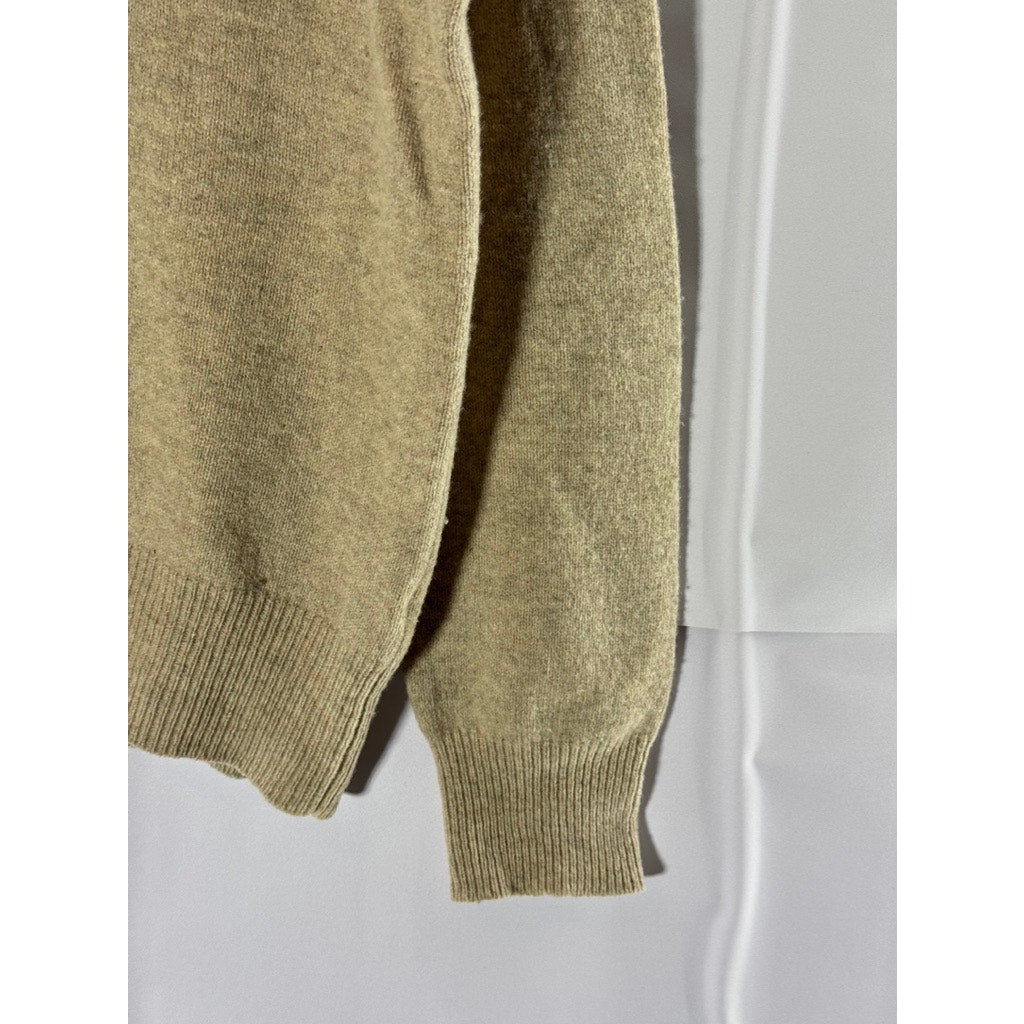 J.CREW Men's Tan Crewneck Lambswool Pullover Sweater SZ M