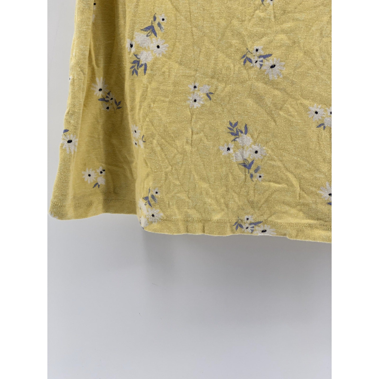 CROFT & BARROW Women's Yellow Floral Print Crewneck Tank Top SZ M