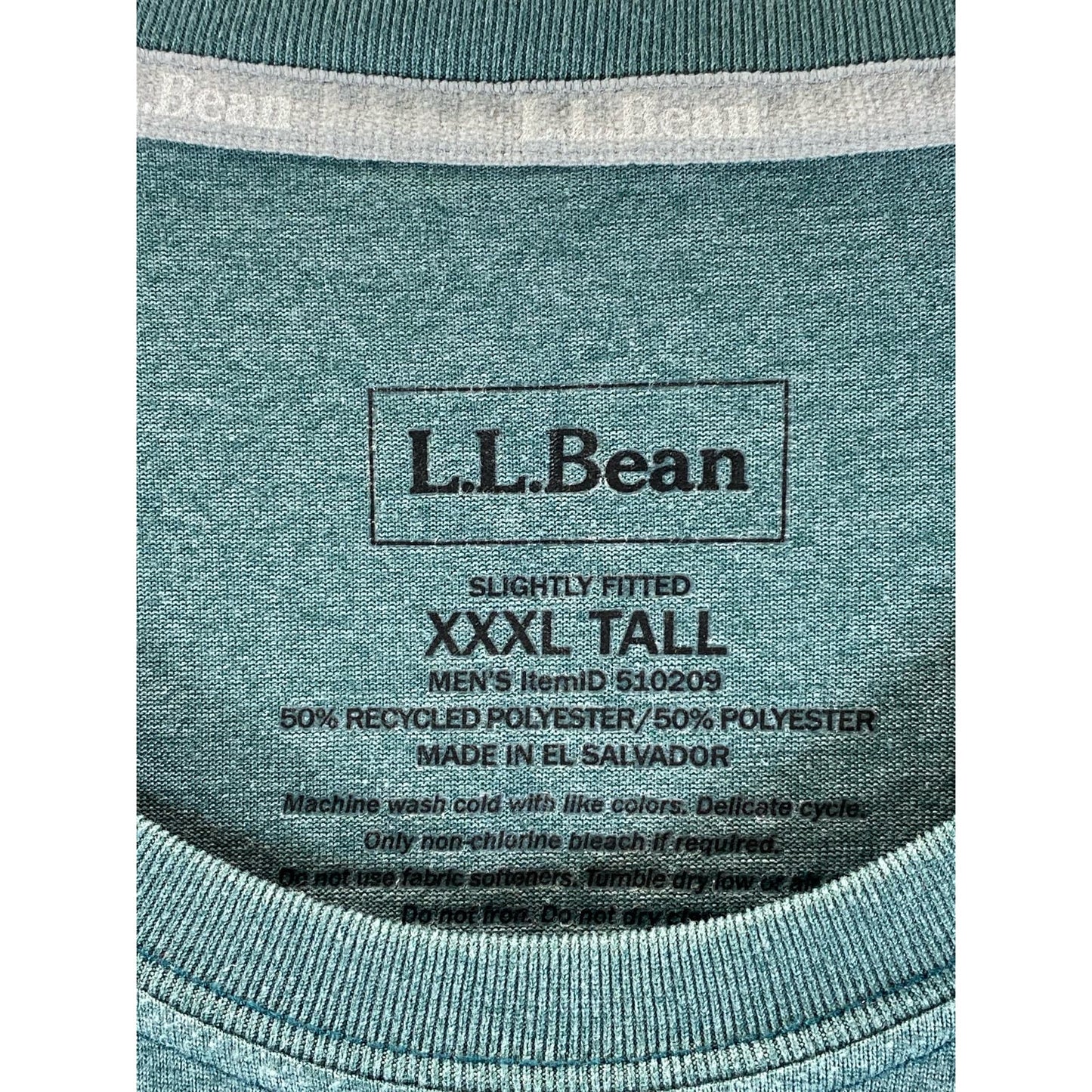 L.L. BEAN Men's Tall Soft Spruce Slightly Fitted Quick-Dry Trail Tee SZ 3XL/T