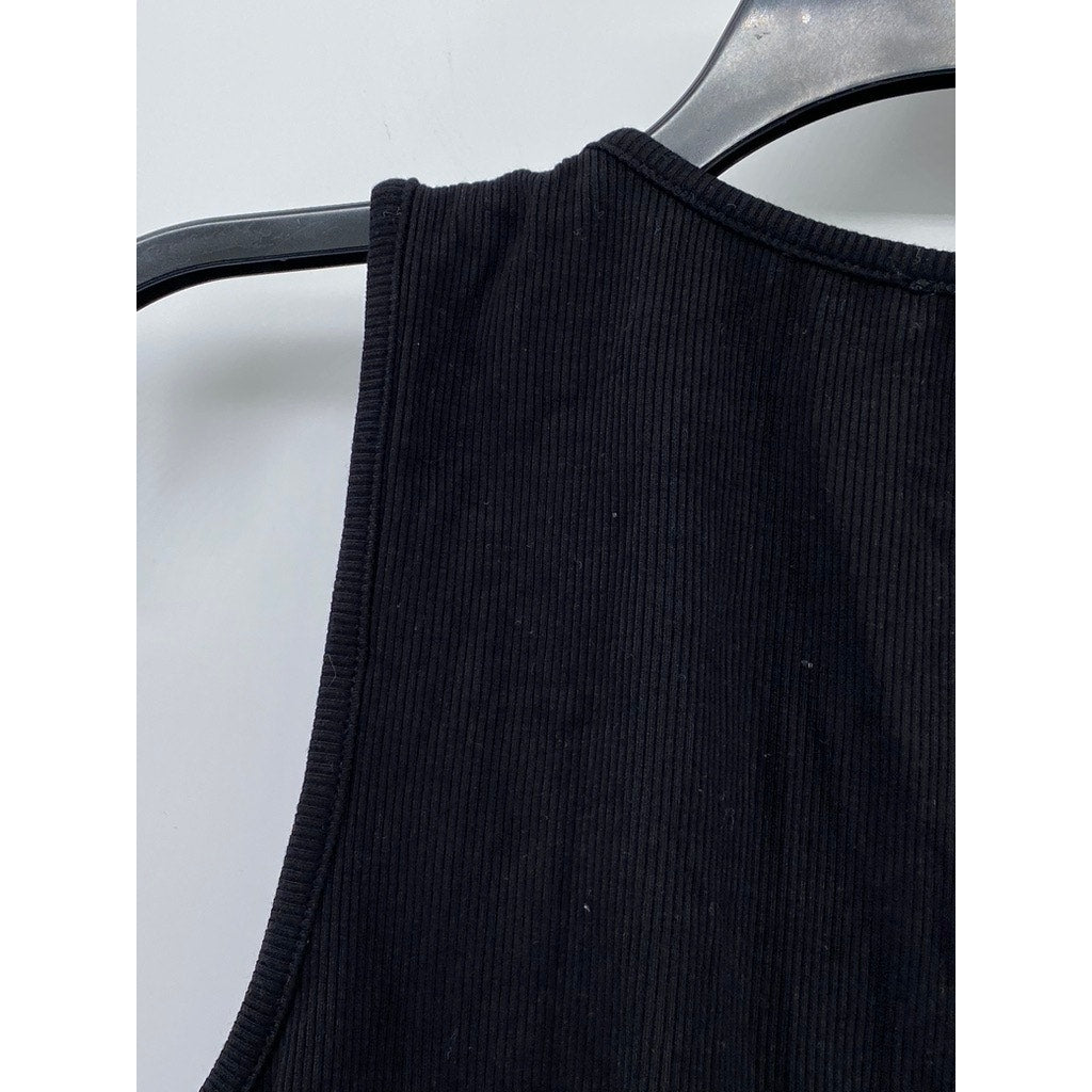 SINCERELY JULES Women's Black Corset Scoop-Neck Sleeveless Cropped Top SZ M