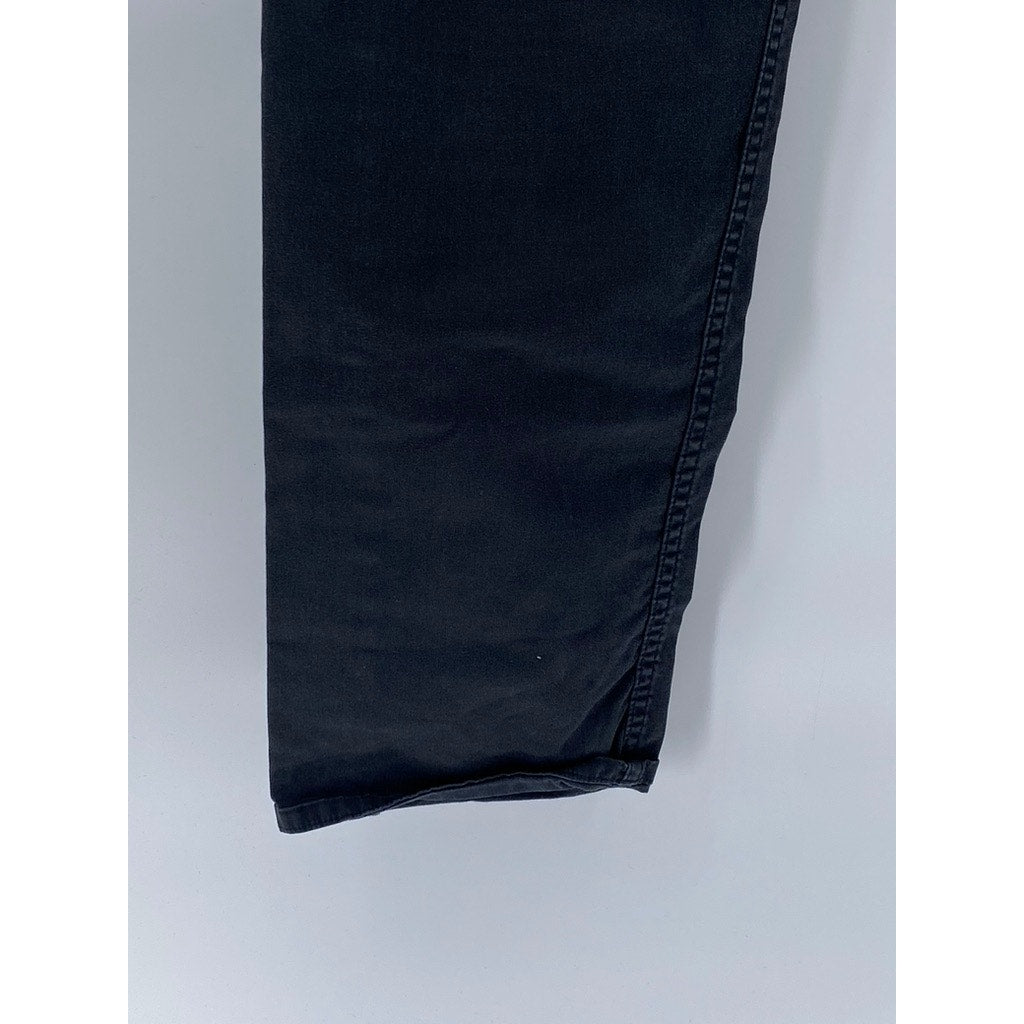 THEORY Men's Black Haydin Soft Sateen Regular-Fit Slim-Leg Pants SZ 36