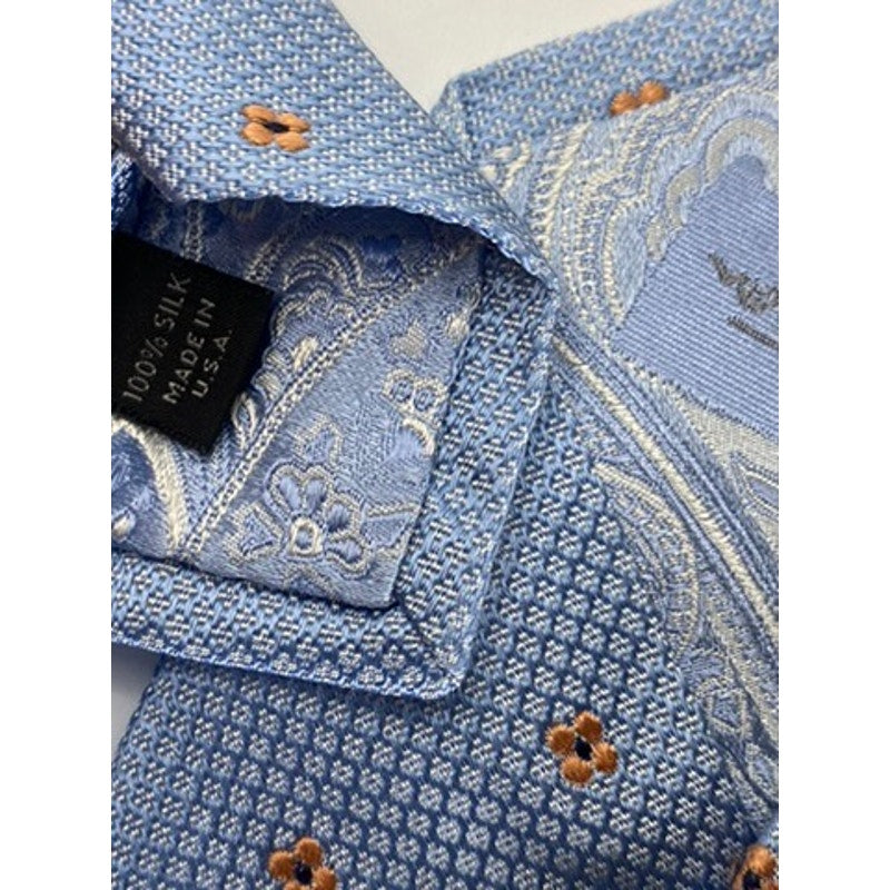 JOHN. W NORDSTROM Men's Light Blue/Orange Floral Silk Tie OS