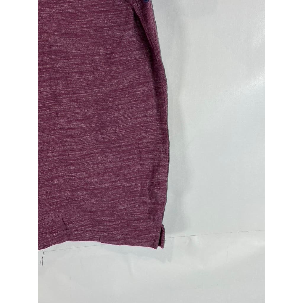 SAKS FIFTH AVENUE Men's Burgundy Cotton-Blend Short Sleeve Polo Shirt SZ XL